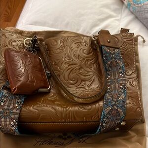Patricia Nash Brown Embossed Leather Bag